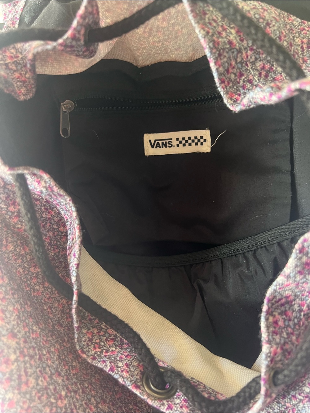Vans Lavender Floral Drawstring Backpack - Picture 6 of 9